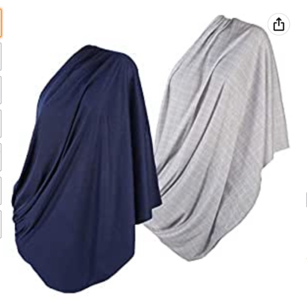 2pk LK Baby Infinity Nursing Scarf Breastfeeding Cover Ultra Soft (Grey/Navy)